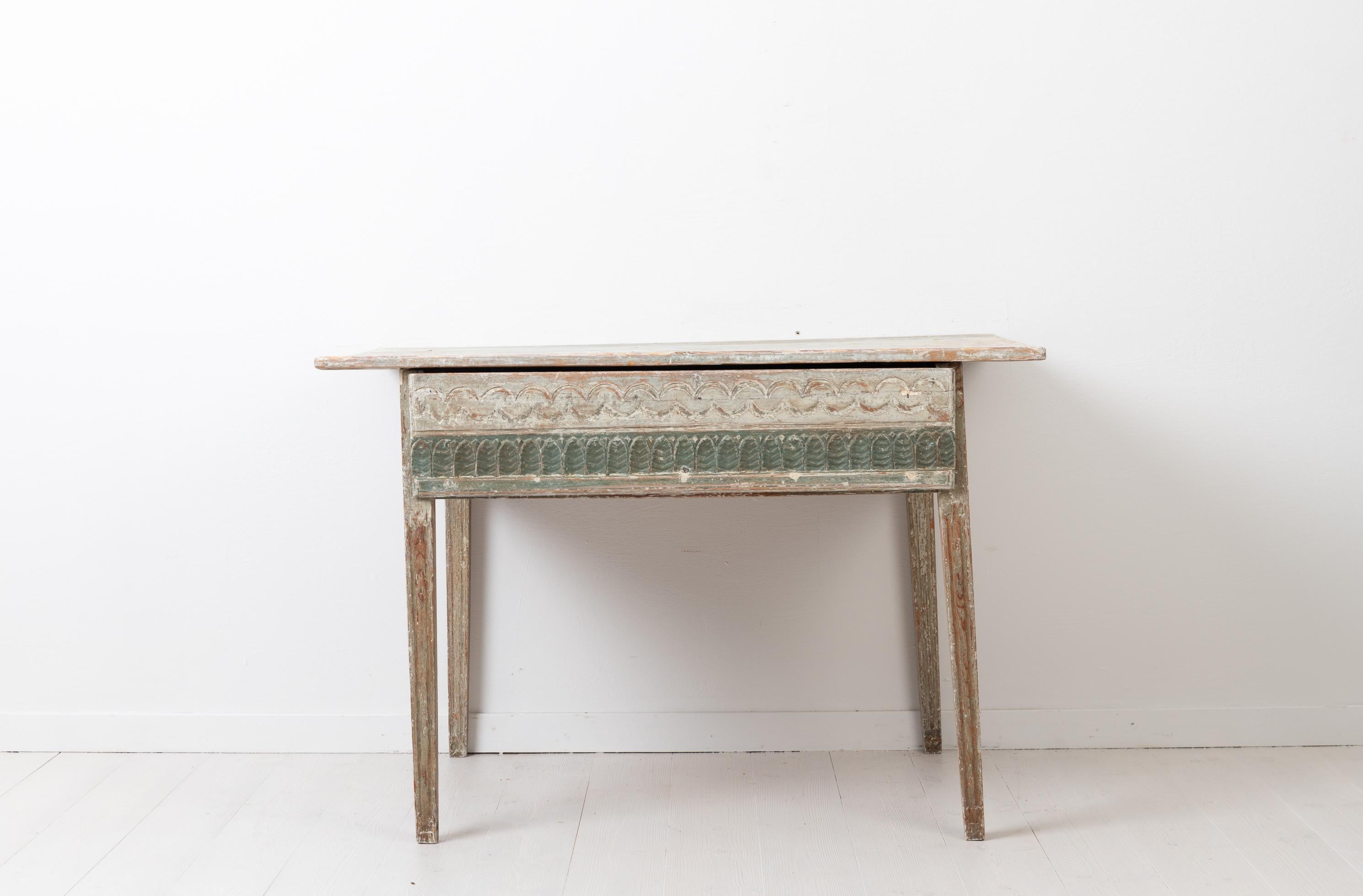 Hand-Crafted Swedish Gustavian White Pine Wall Table For Sale