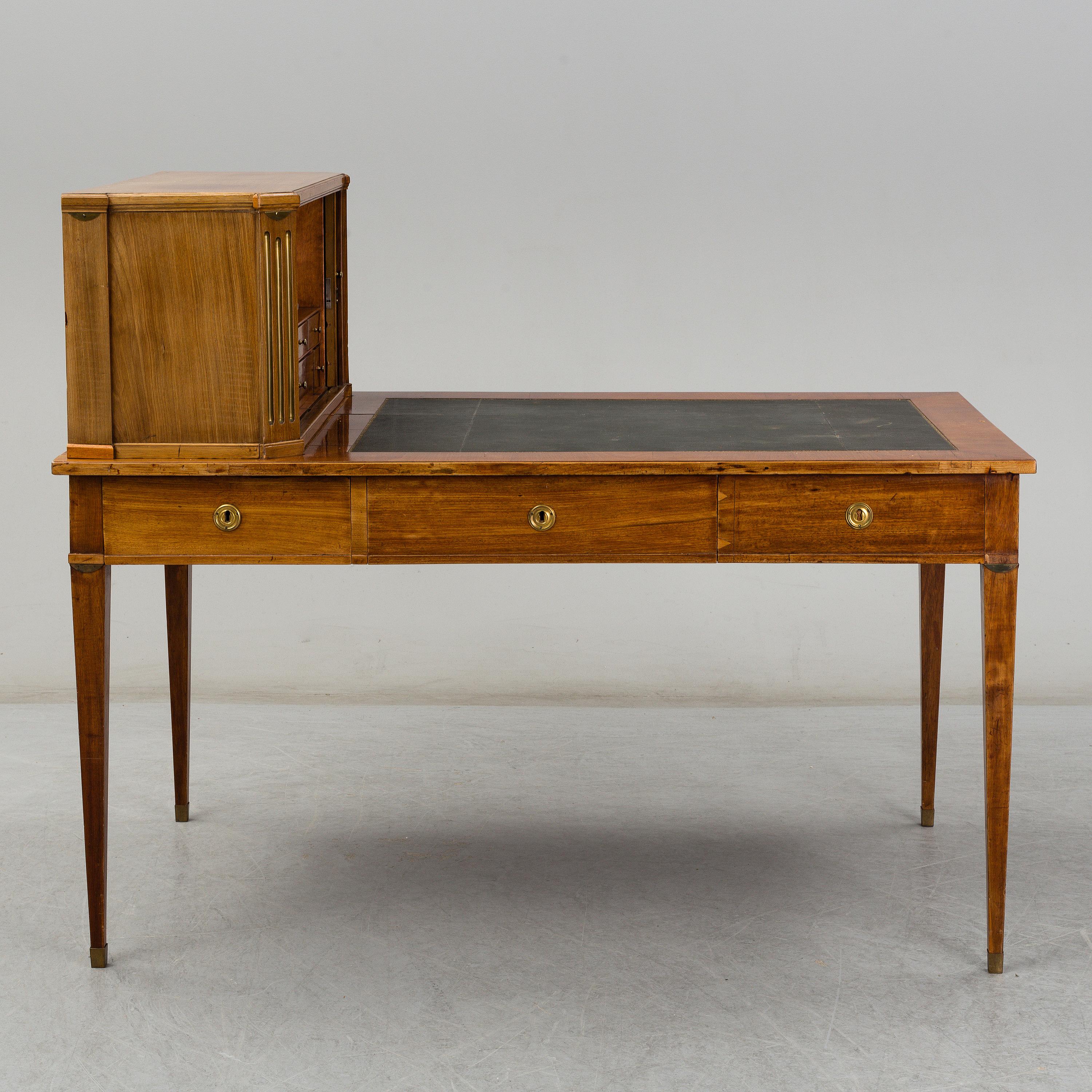 Brass Swedish Gustavian Writing Desk, Late 18th Century, Late 1700s For Sale