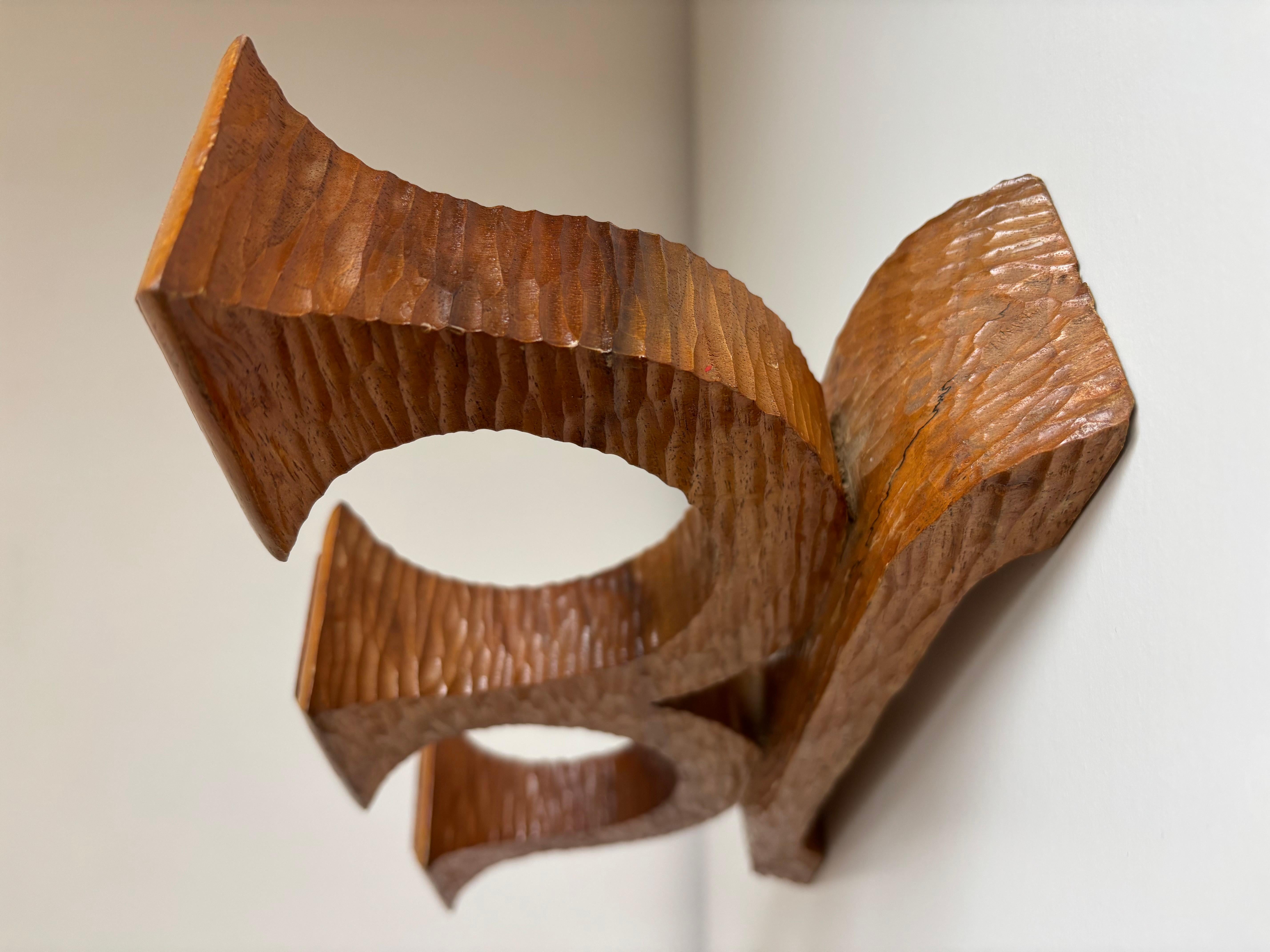 Swedish Hand-Carved Wooden Candelabra, 1940s For Sale 5