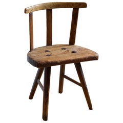 Swedish, Hand-Crafted Side Chair, Solid Wood, 19th Century