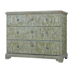 Antique Swedish Hand Painted 19th Century Pine Chest of Drawers