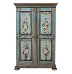 Swedish hand painted 19th century pine cupboard