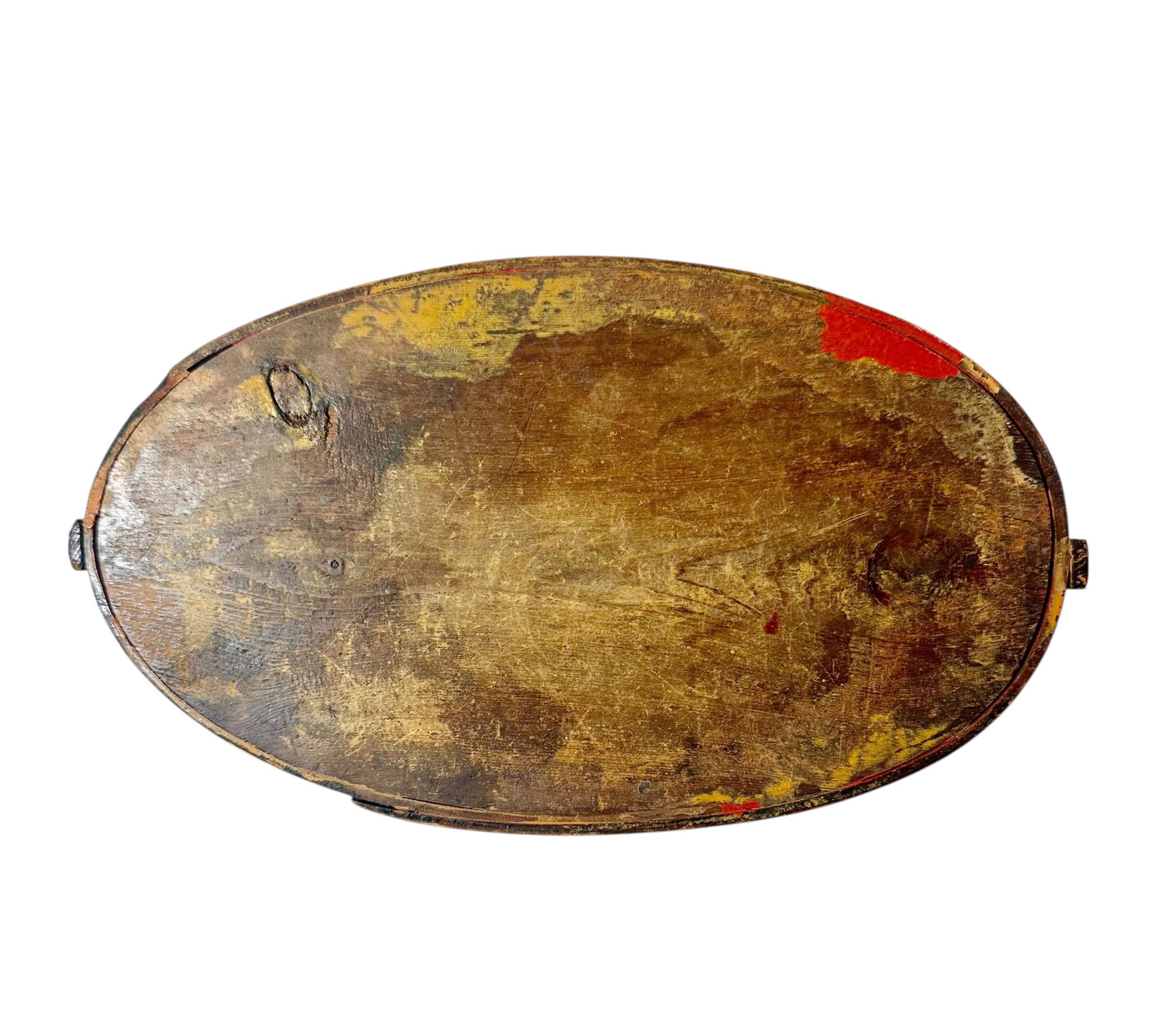 Swedish Hand Painted Bentwood Box For Sale 6