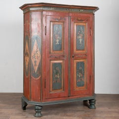 Swedish Hand-Painted Pine Armoire Dated 1823
