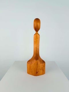 Schwedische handgefertigte Holzskulptur, abstrakte Figur, 1970er Jahre