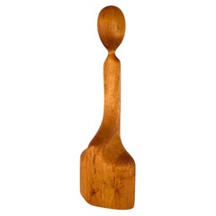 Schwedische handgefertigte Holzskulptur, abstrakte Figur, 1970er Jahre