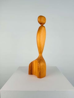 Schwedische handgefertigte Holzskulptur, abstrakte organische Figur, 1970er Jahre