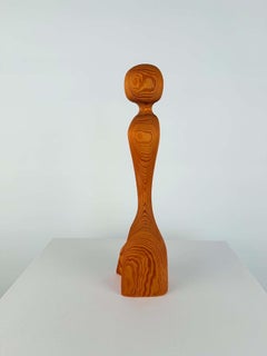 Schwedische handgefertigte Holzskulptur, abstrakte organische Figur, 1970er Jahre