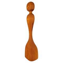 Schwedische handgefertigte Holzskulptur, abstrakte organische Figur, 1970er Jahre