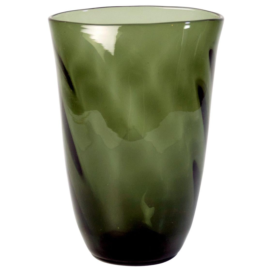 Swedish Handmade Art Deco Gray Glass Vase