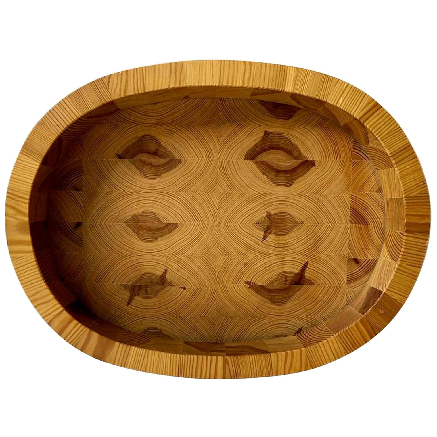 Organic Modern Swedish Handmade Pine Bowl, Kinfolk Style, circa 1970 For Sale