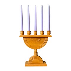 Swedish Handmade Wooden Candelabra