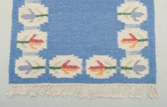 Schwedischer handgewebter Teppich aus reiner Wolle. Rölakan-Technik. Mitte des 20. Jahrhunderts