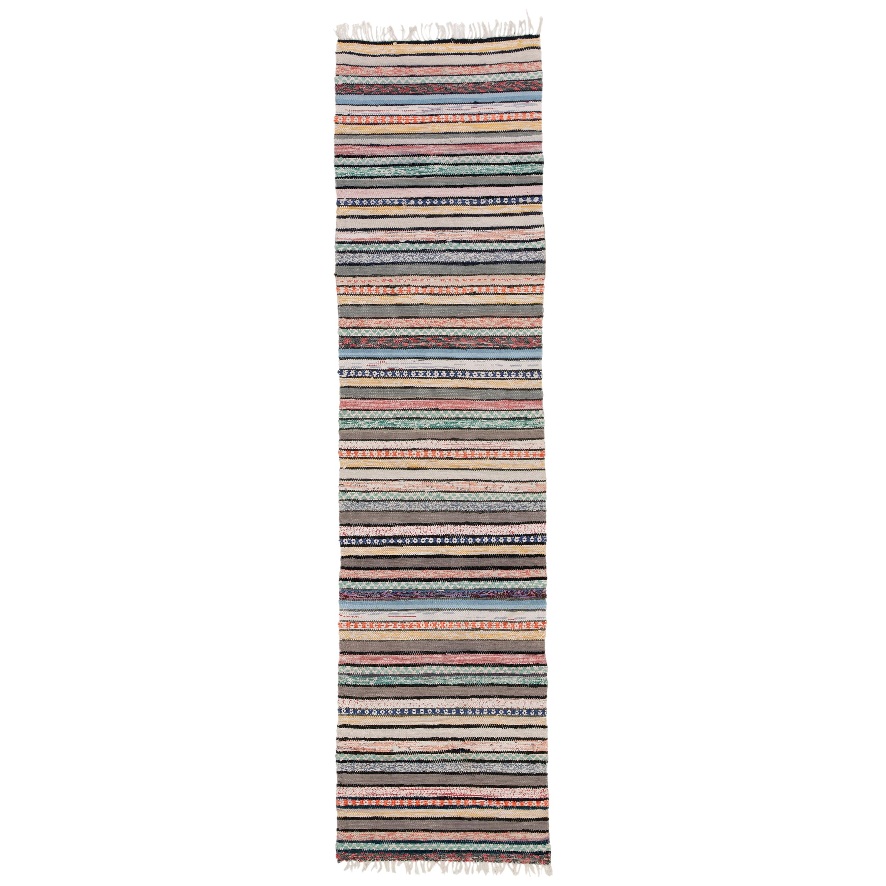 tapis à tissage plat suédois du 20e siècle:: tissé à la main en vente