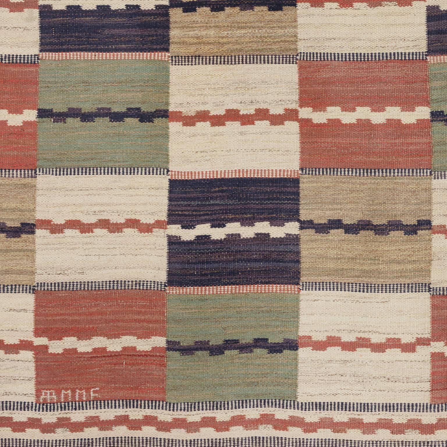 Swedish handwoven Scandinavian Classic rug by Marta Maas-Fjetterström are the absolute finest rugs manufactured in Scandinavia this past century. The 