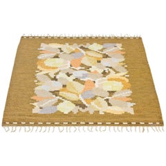 Swedish Handwoven Wool Carpet Rölakan Flat-Weave by Ingegerd Silow, 1950s