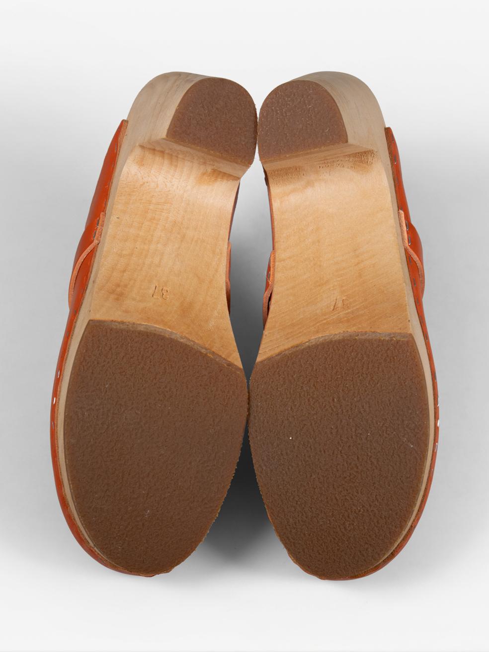 Chaussures à talons Hasbeens suédoises orange taille IT 37 Bon état - En vente à London, GB