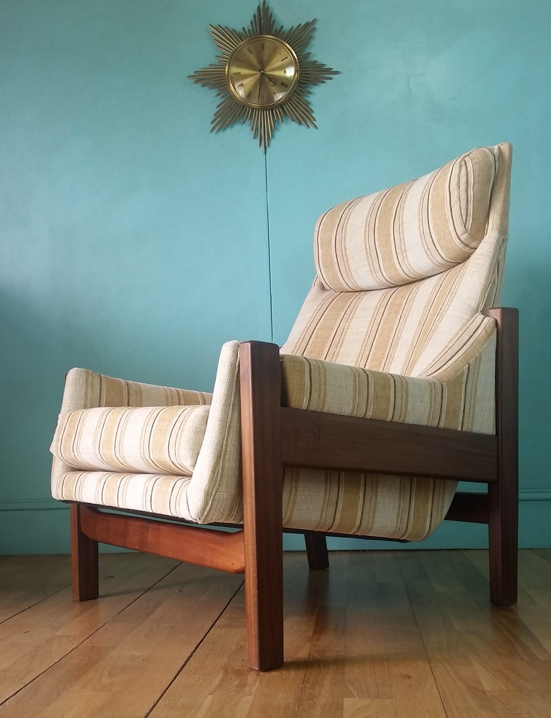 Swedish High Back Lounge Chair, 1960's In Good Condition For Sale In Lingfield, GB