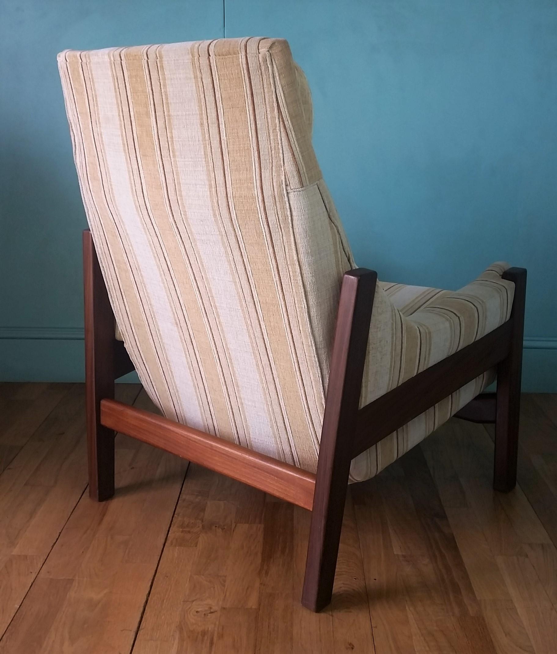 Mid-20th Century Swedish High Back Lounge Chair, 1960's For Sale