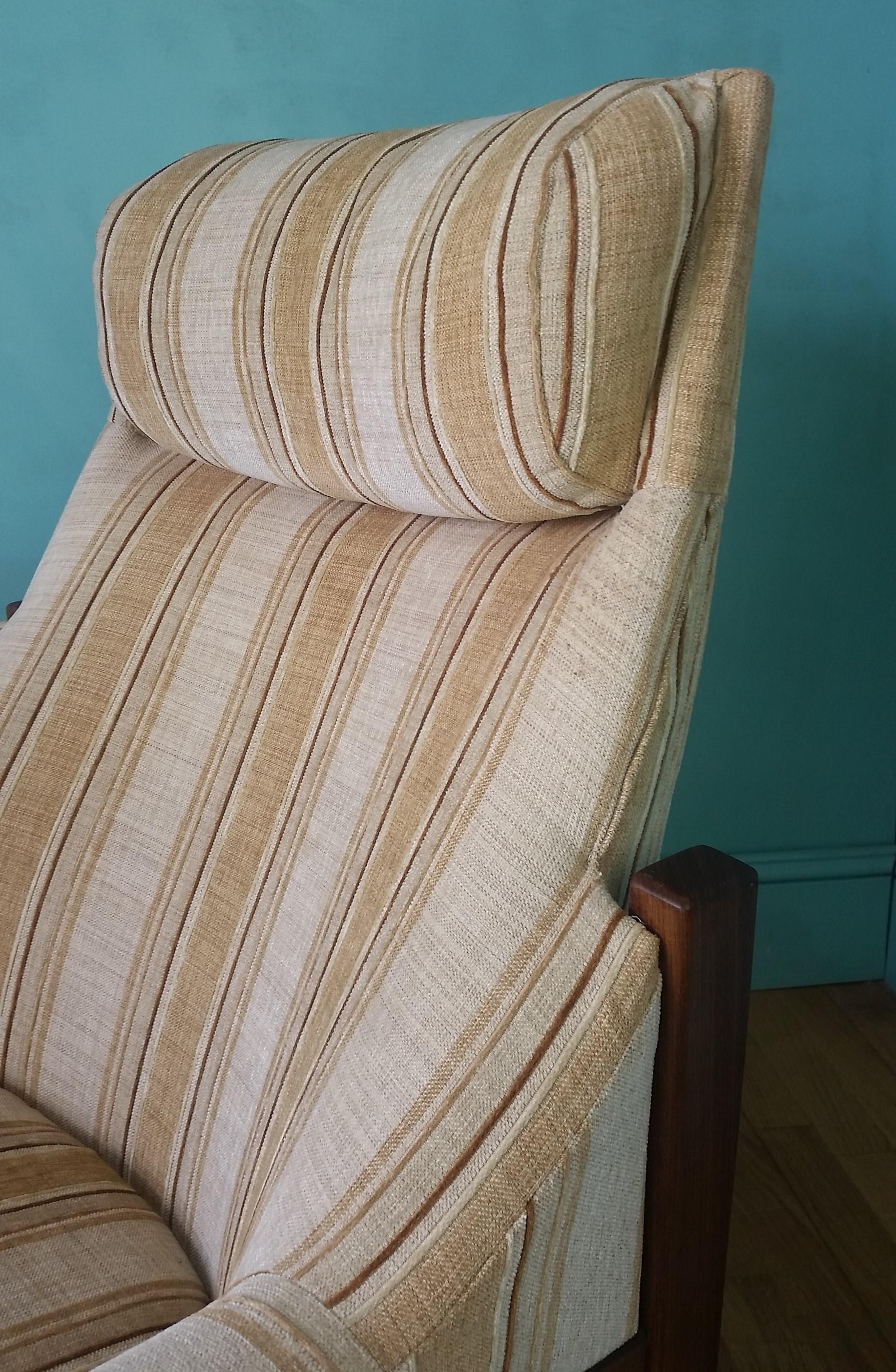 Fabric Swedish High Back Lounge Chair, 1960's For Sale