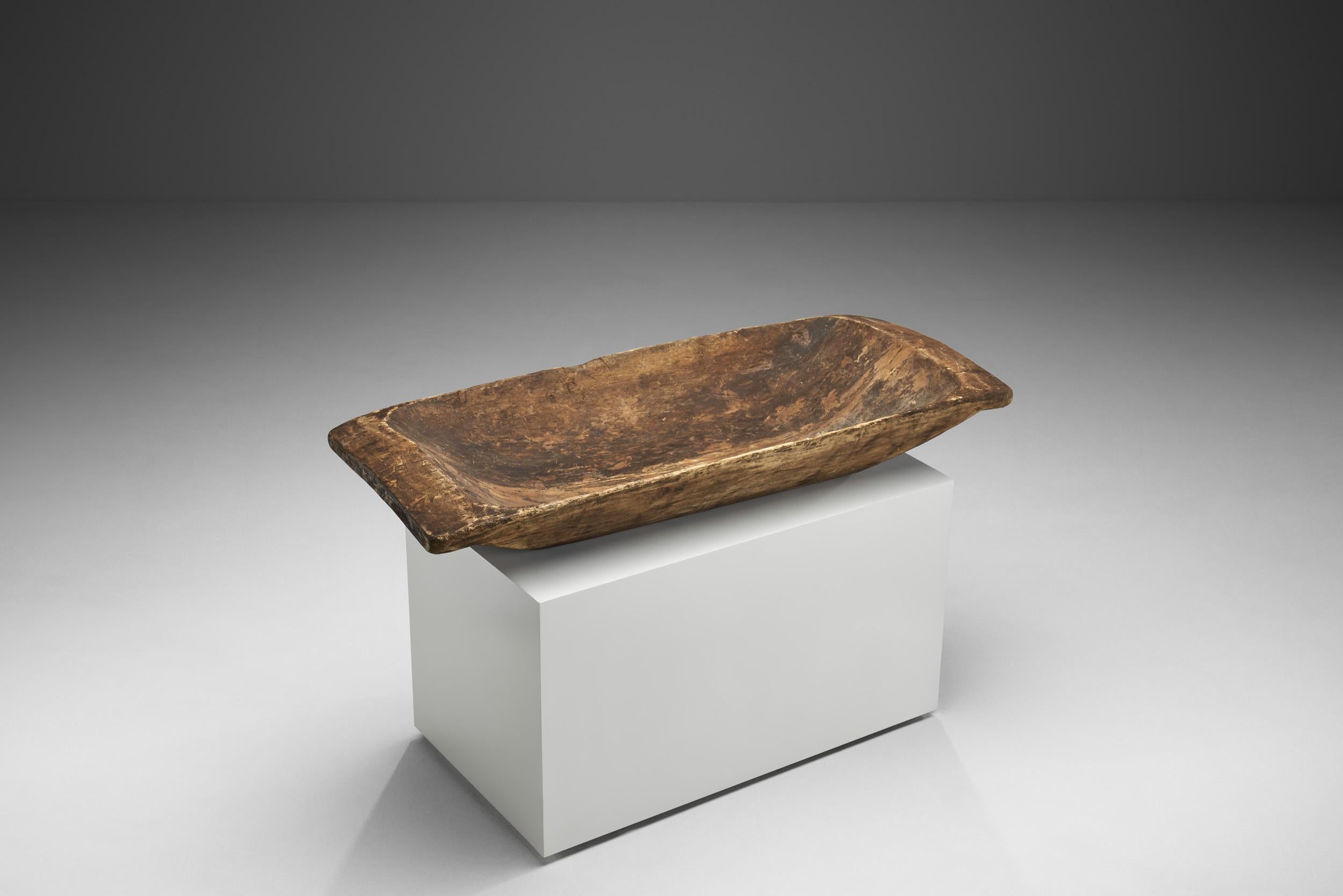 Mid-18th Century Swedish Historical Wooden Trough, Sweden, 1732 For Sale
