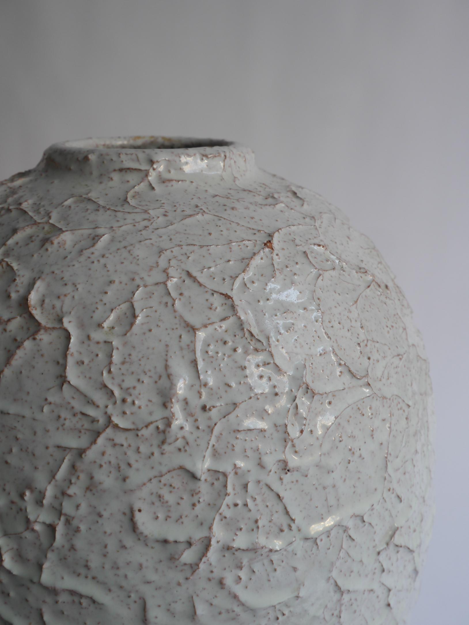 Suédois Vase de sol en céramique texturée Swedish Höganäs by Jonh Andersson en vente