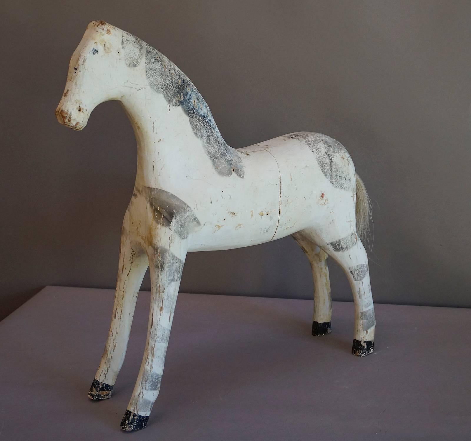 Hand-Carved Swedish Horse Painted with Ash