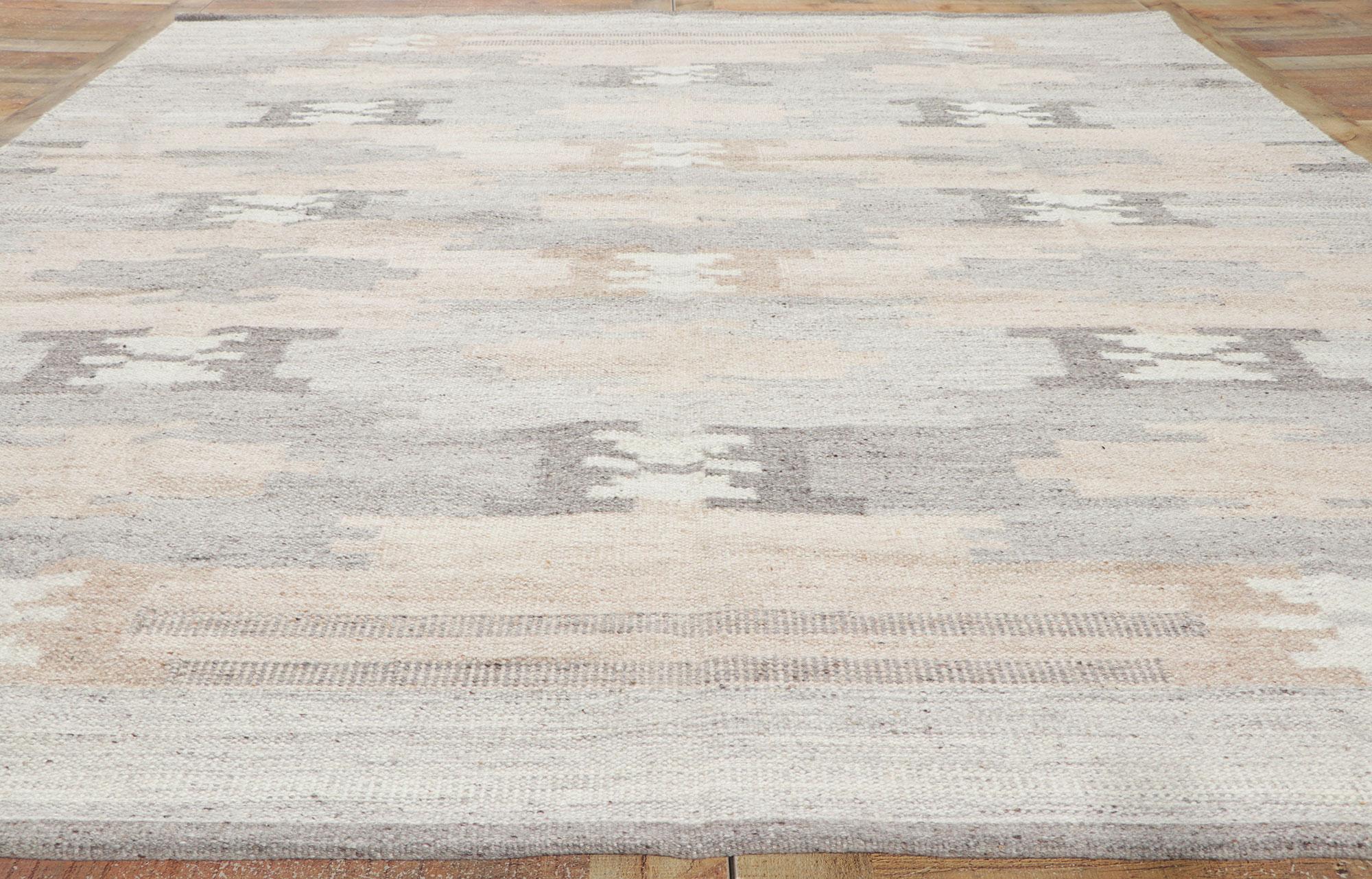 New Scandinavian Swedish Inspired Kilim with Contemporary Style For Sale 1
