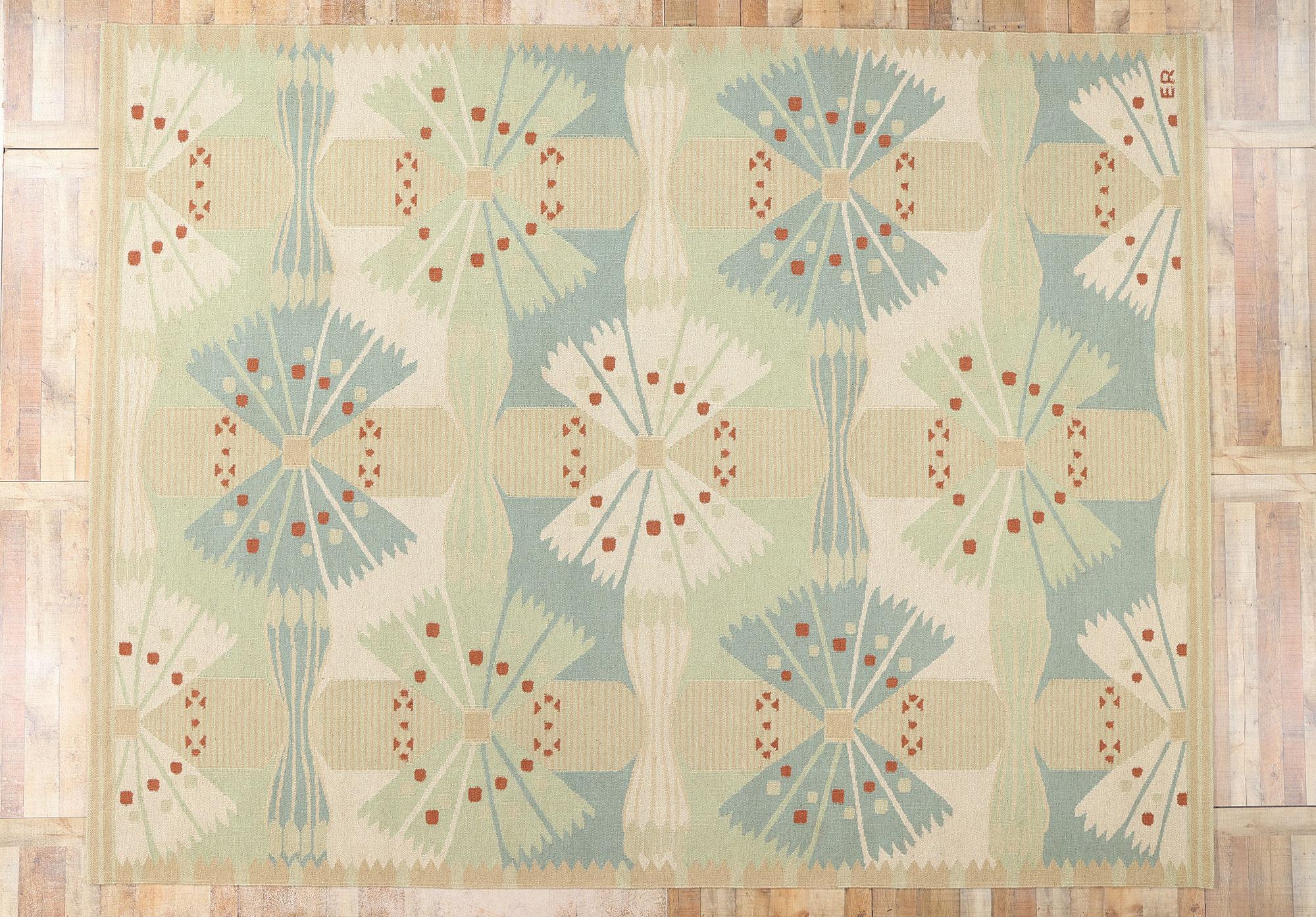 Tapis Kilim d'inspiration suédoise, le design moderne scandinave rencontre le design biophilique en vente 2