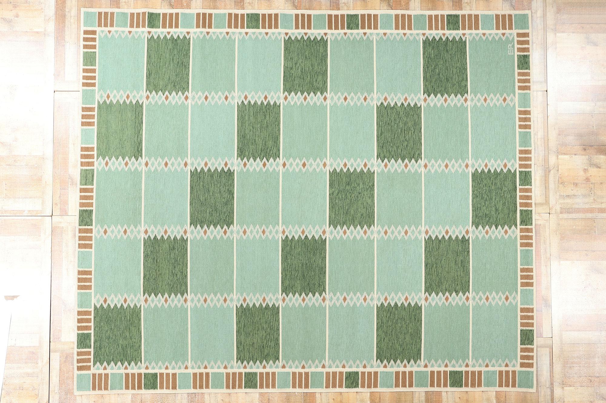 Schwedisch inspirierter Kelim-Teppich, skandinavisch-modernes Design auf Biophiles Design im Angebot 2
