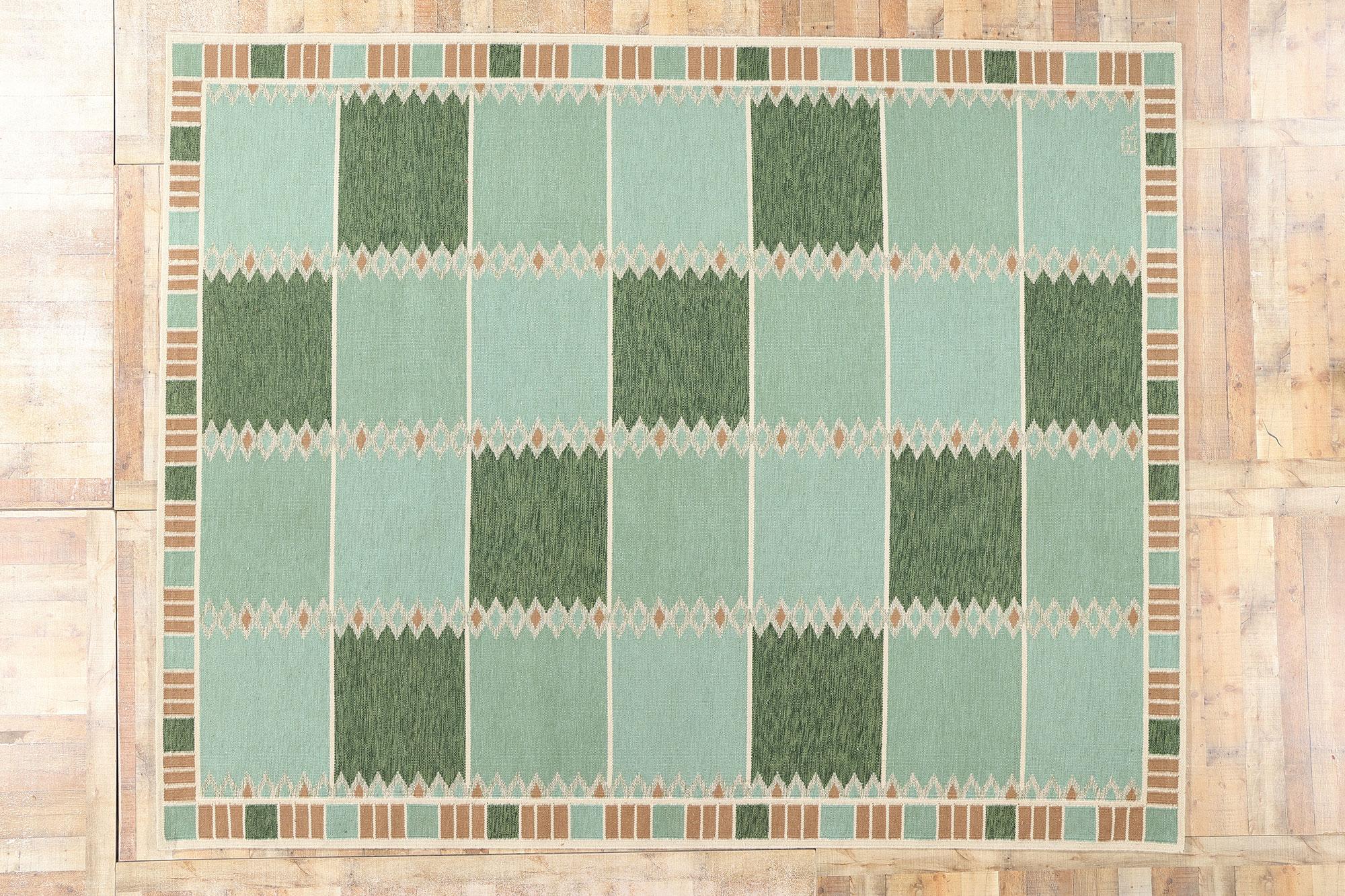 Schwedisch inspirierter Kelim-Teppich, skandinavisch-modernes Design auf Biophiles Design im Angebot 2