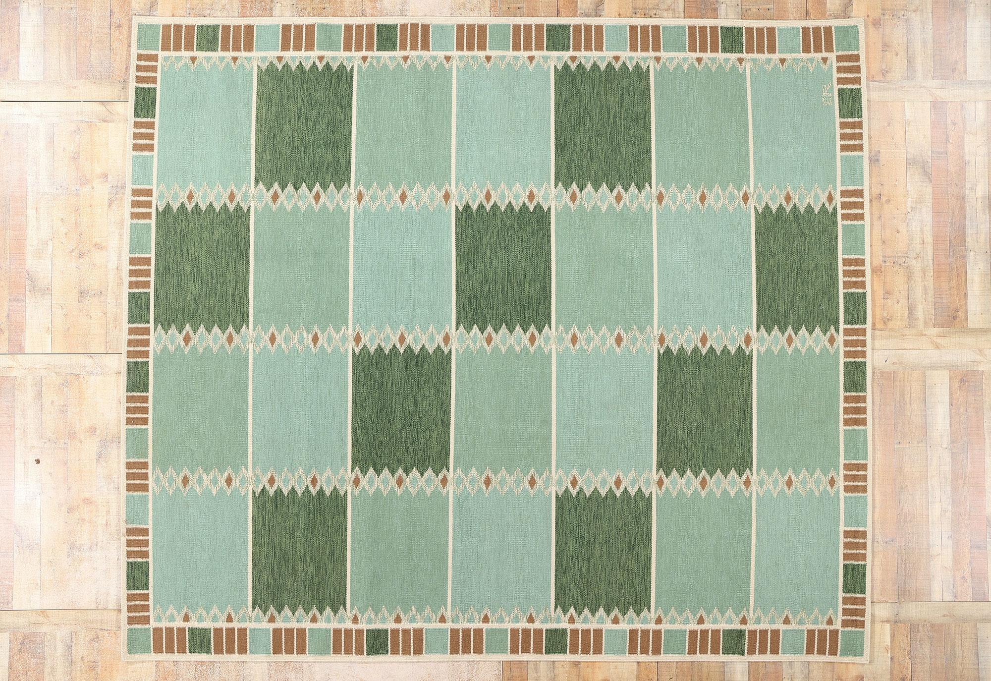 Schwedisch inspirierter Kelim-Teppich, skandinavisch-modernes Design auf Biophiles Design im Angebot 2