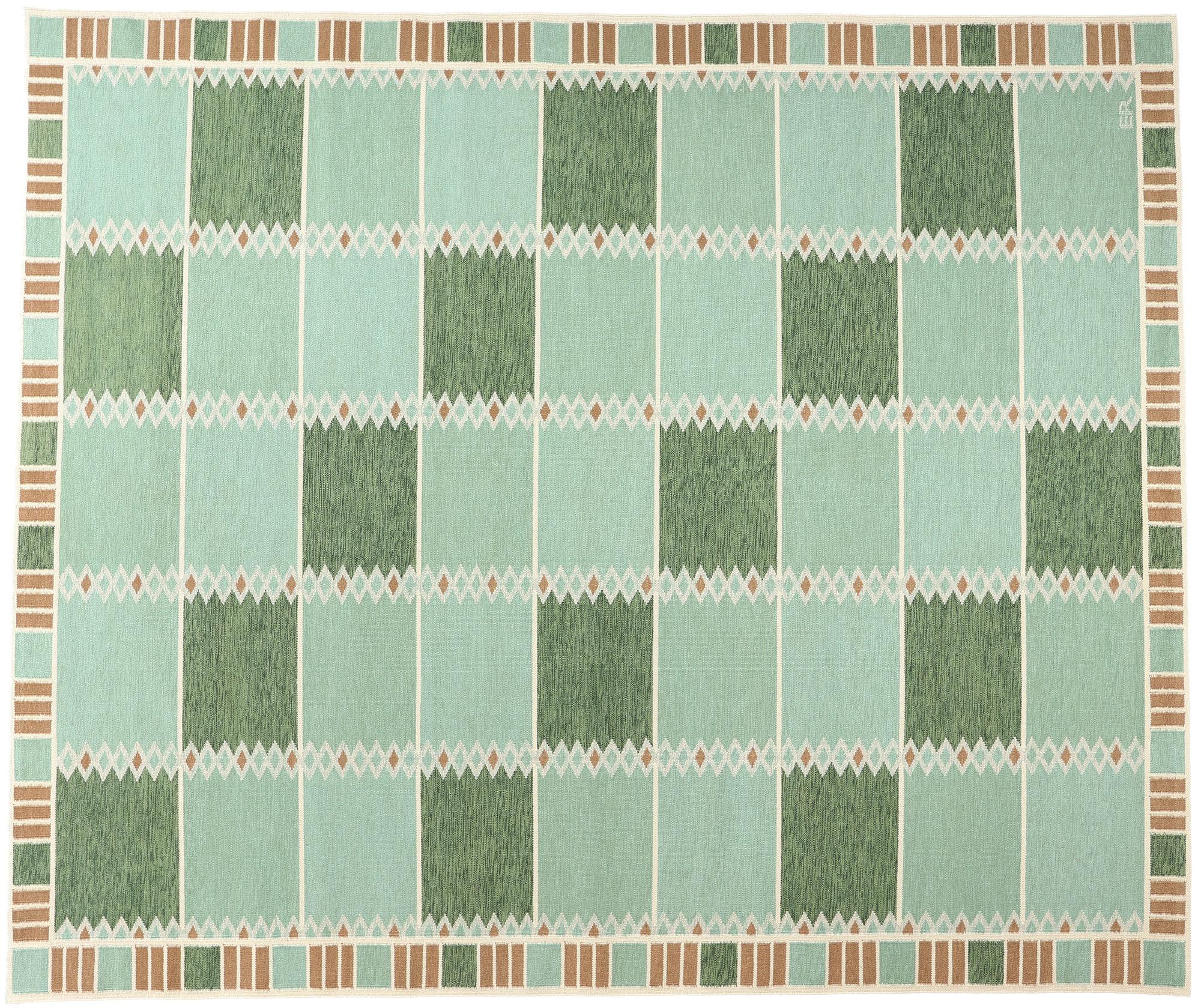 Schwedisch inspirierter Kelim-Teppich, skandinavisch-modernes Design auf Biophiles Design im Angebot 3