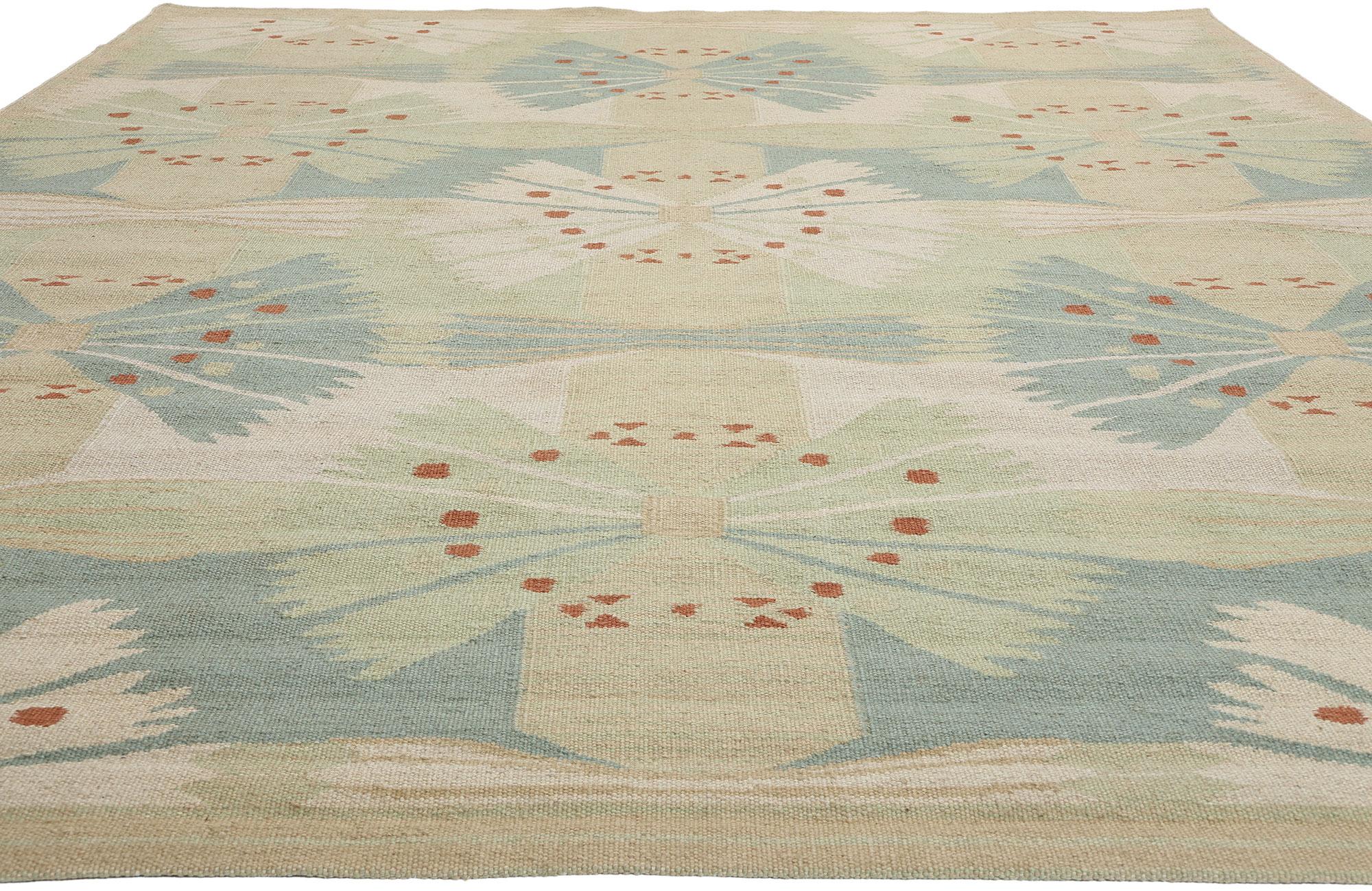 Schwedisch inspirierter Kelim-Teppich, skandinavisch-modernes Design auf Biophiles Design (Skandinavische Moderne) im Angebot