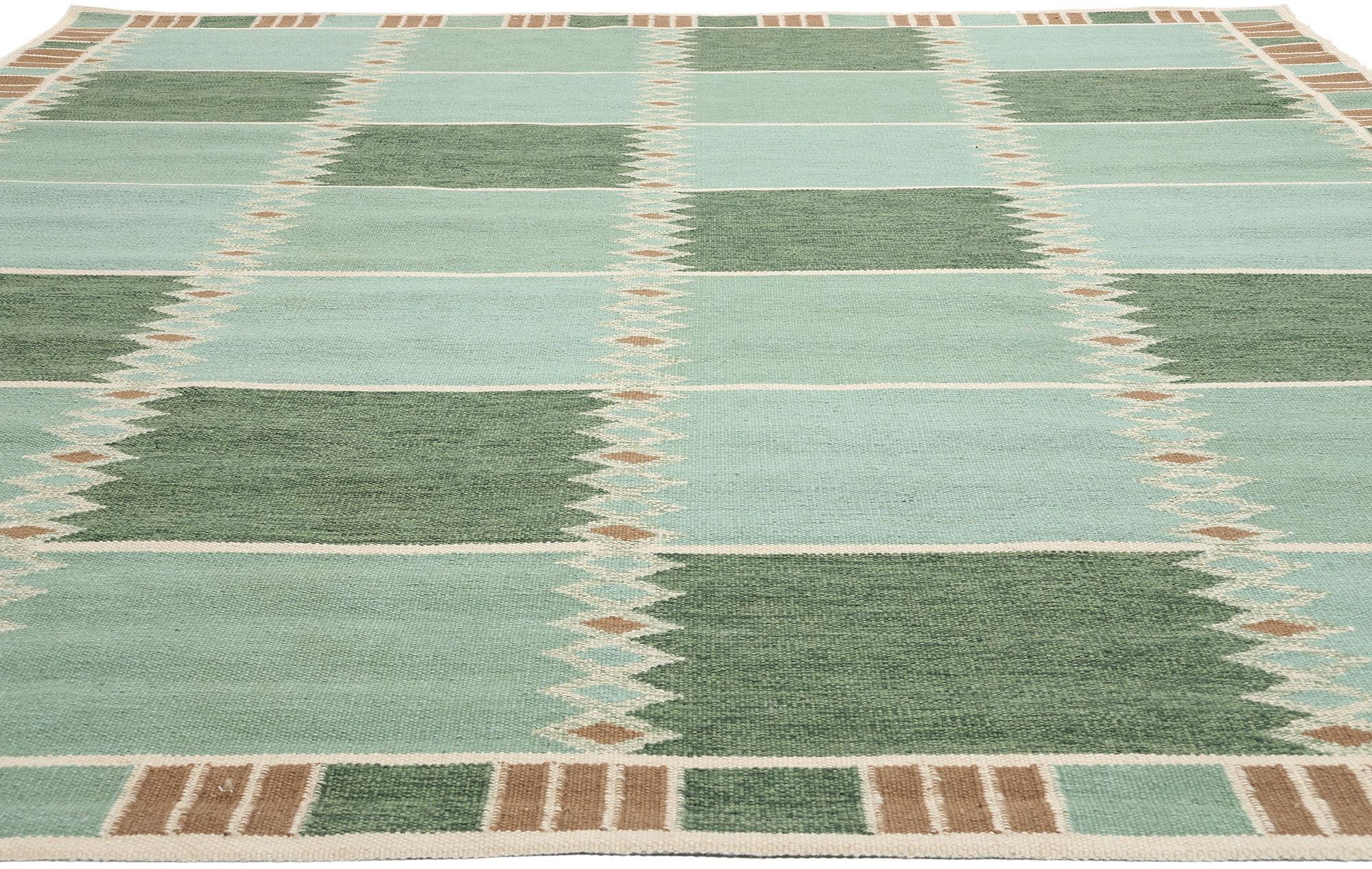 Schwedisch inspirierter Kelim-Teppich, skandinavisch-modernes Design auf Biophiles Design (Skandinavische Moderne) im Angebot