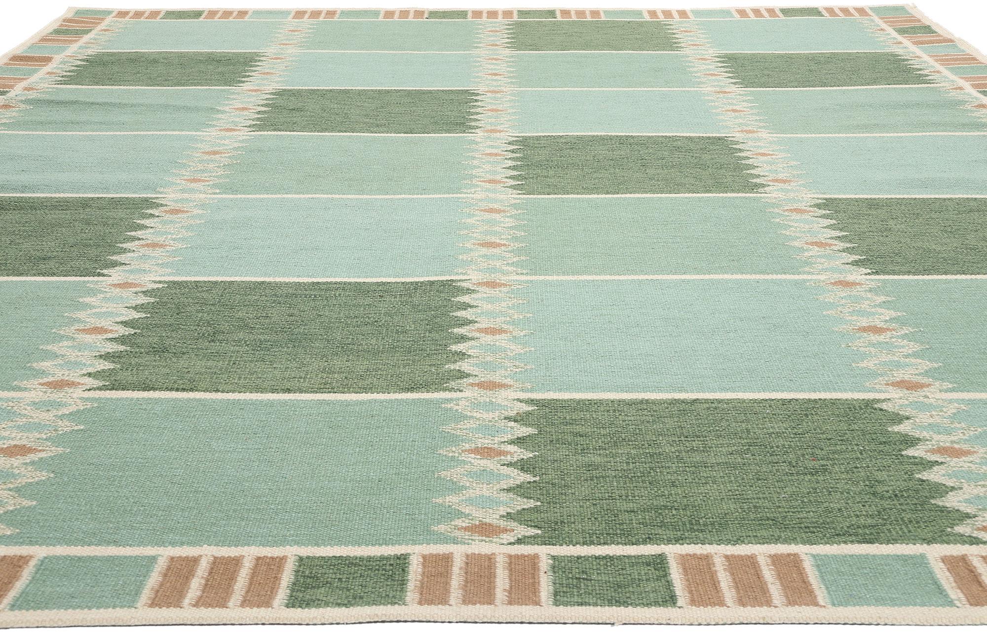 Scandinave moderne Tapis Kilim d'inspiration suédoise, le design moderne scandinave rencontre le design biophilique en vente