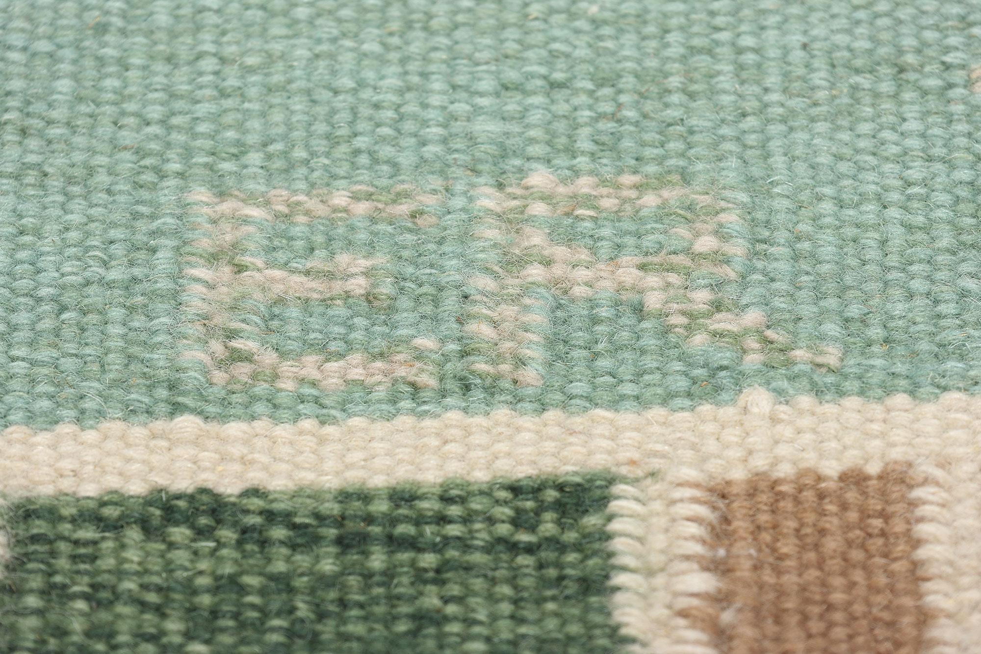 Swedish Inspired Kilim Rug, Scandinavian Modern Meets Biophilic Design In New Condition For Sale In Dallas, TX