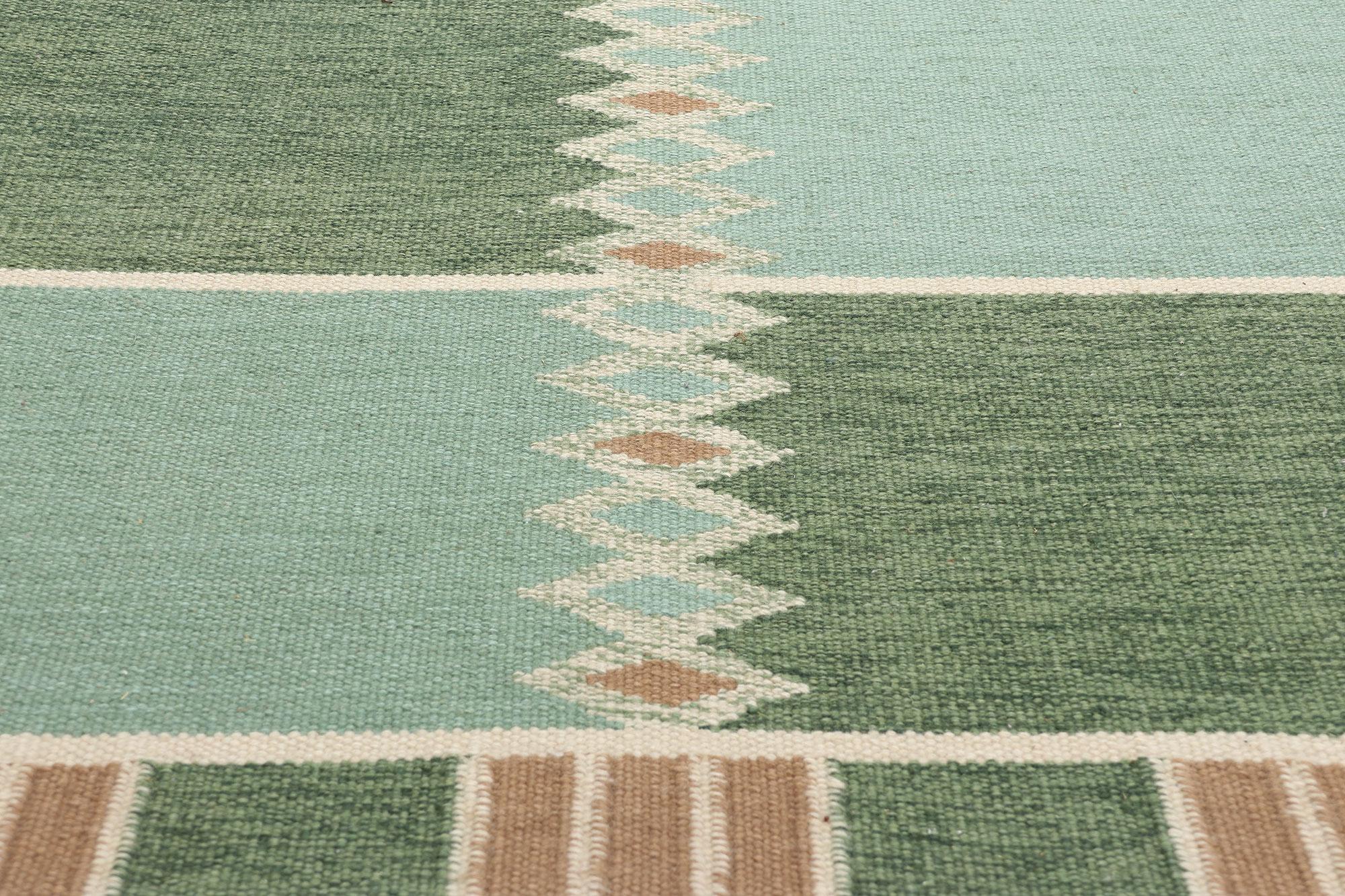 Tissé à la main Tapis Kilim d'inspiration suédoise, le design moderne scandinave rencontre le design biophilique en vente
