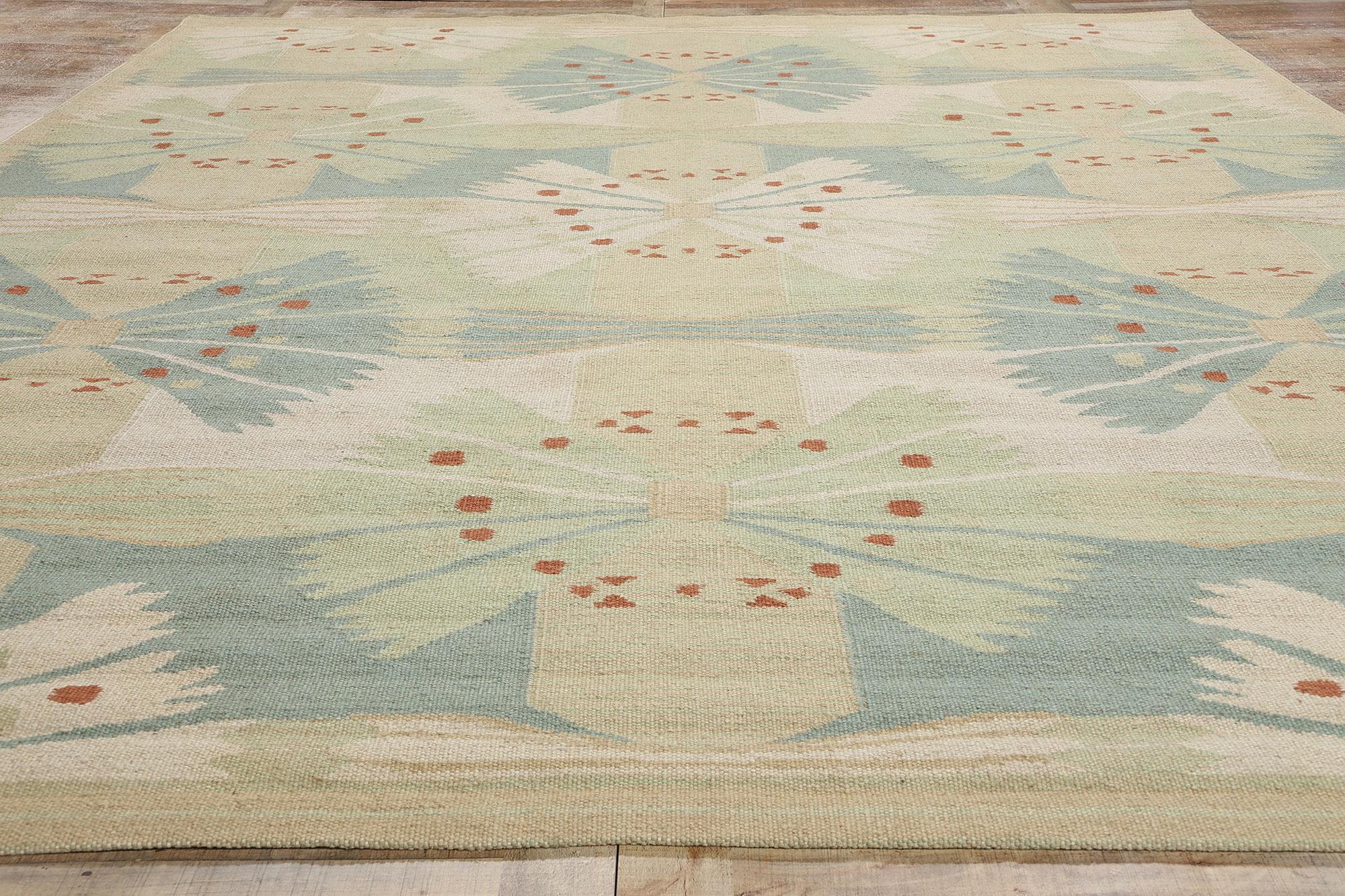 Schwedisch inspirierter Kelim-Teppich, skandinavisch-modernes Design auf Biophiles Design im Angebot 1