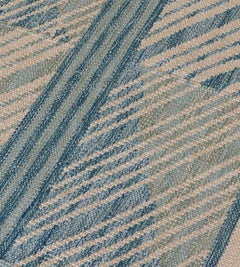 Contemporary Geometric Swedish-Inspired Wool Kilim Rug