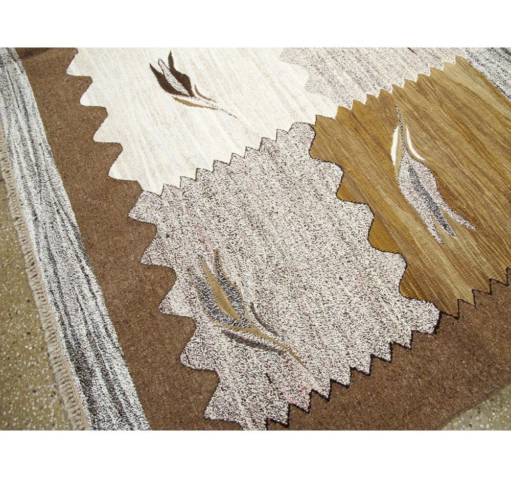 Swedish Inspired Modern Handmade Turkish Flatweave Kilim Room Size Carpet For Sale 2
