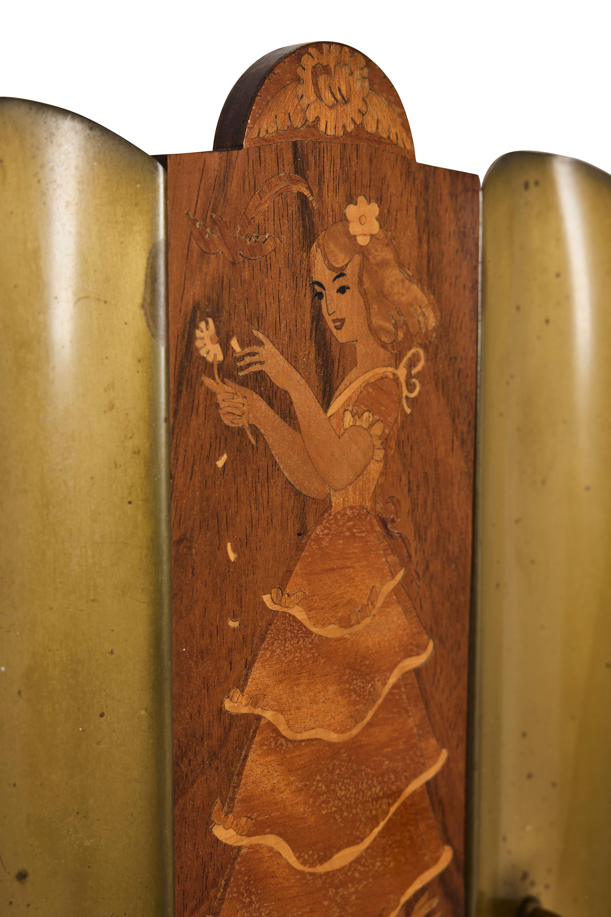 Aplique sueco de intarsia de Birger Ekman para Mjölby Intarsia, década de 1940 Escandinavo moderno en venta