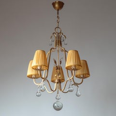 Lustre suédois en fer et verre, années 1940