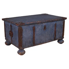 Antique Swedish Iron Bound Blanket Box