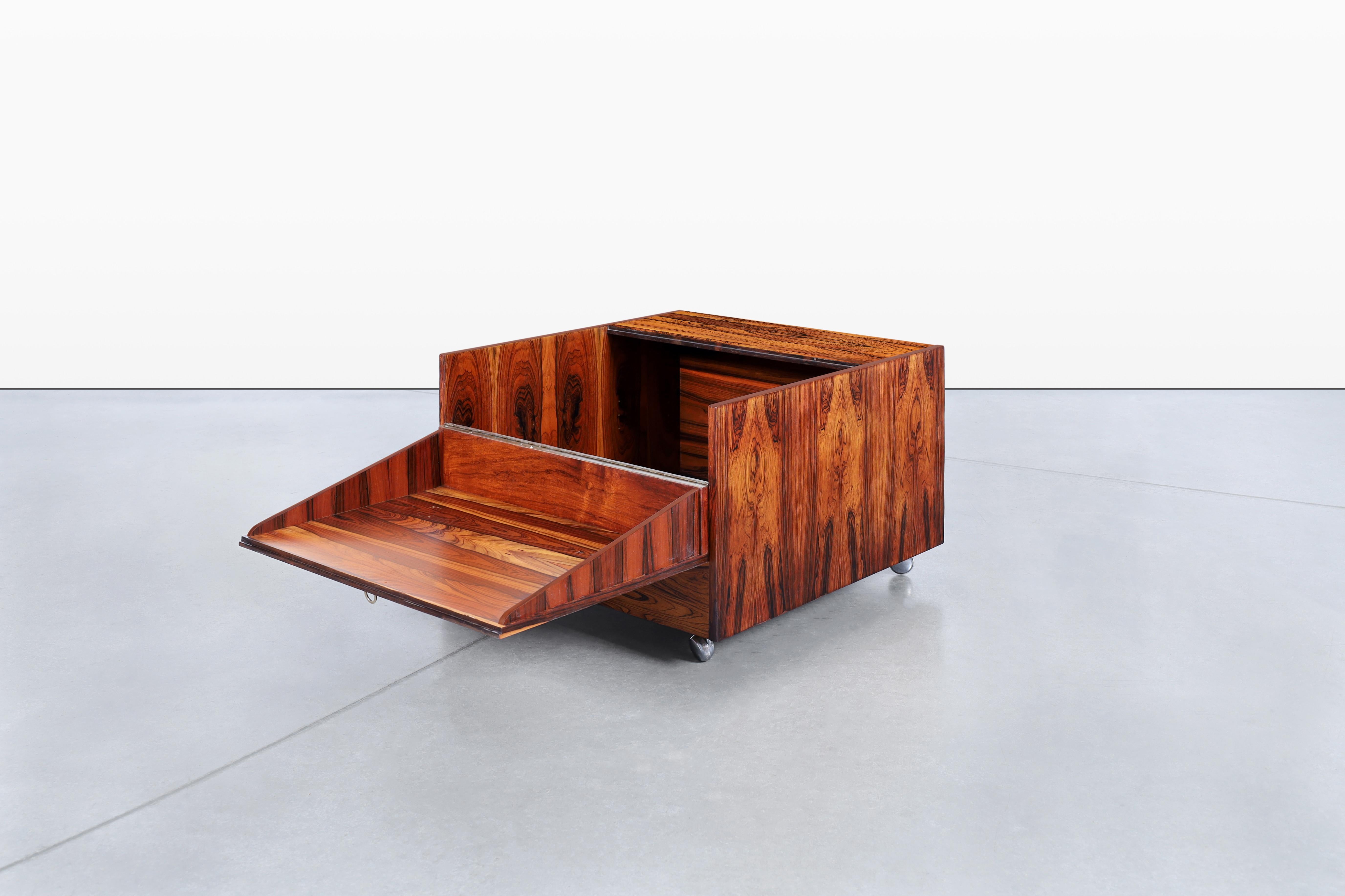 Swedish Jacaranda Bar Cabinet by Gillis Lundgren In Excellent Condition For Sale In North Hollywood, CA