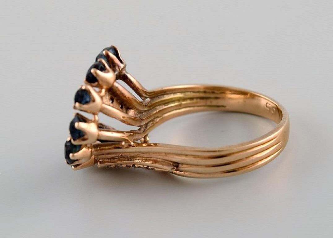 Women's Swedish Jeweler, Large Vintage Ring in 14 Carat Gold, 1930s For Sale