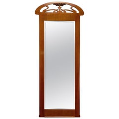 Swedish Jugend Art Nouveau Mahogany Pier Mirror