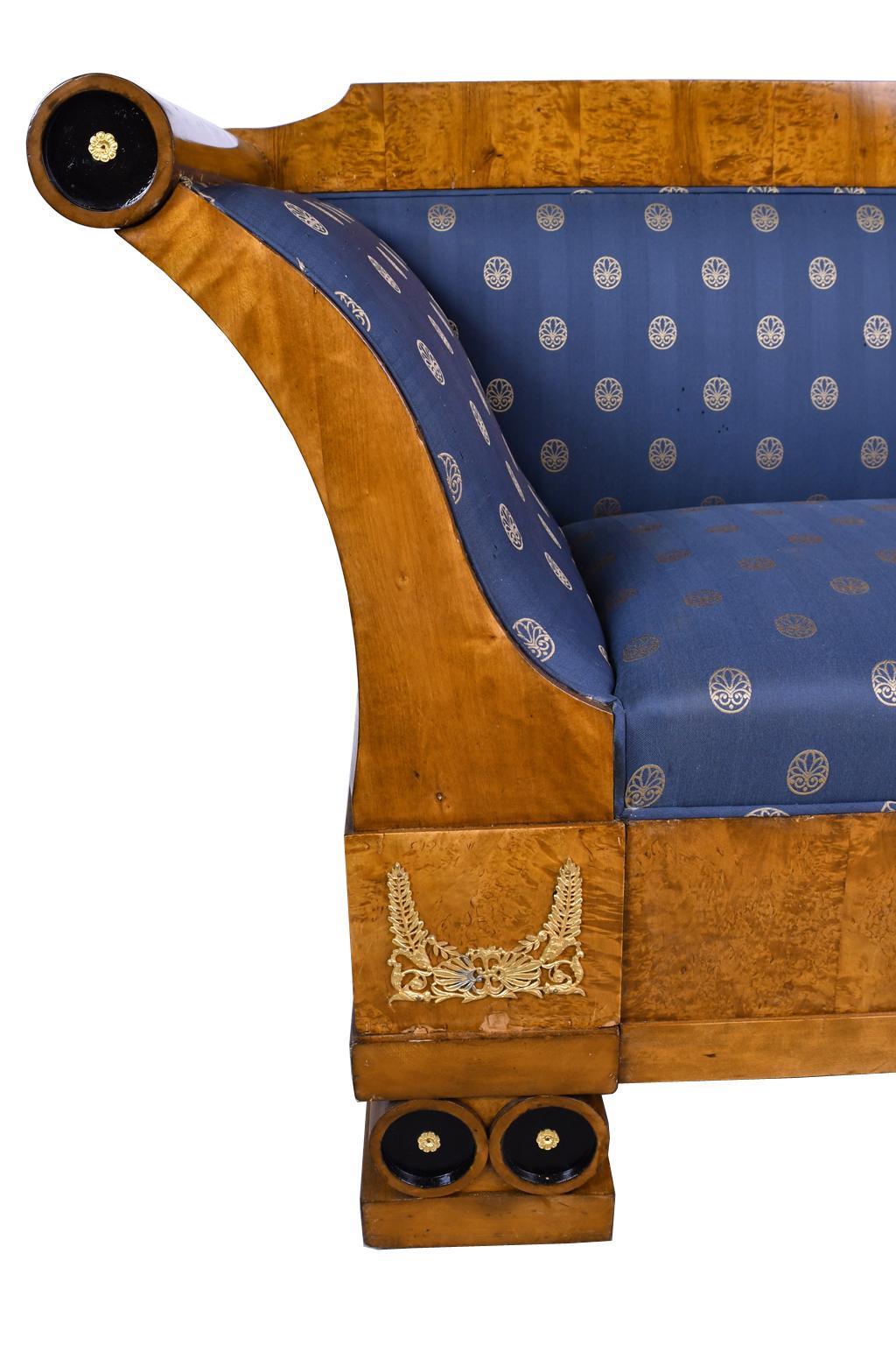 Swedish Karl Johan/ Biedermeier Sofa in Birchwood with Upholstery, circa 1830 5