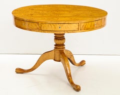 Swedish Karl Johan Birch Root Drum Table, circa 1830s