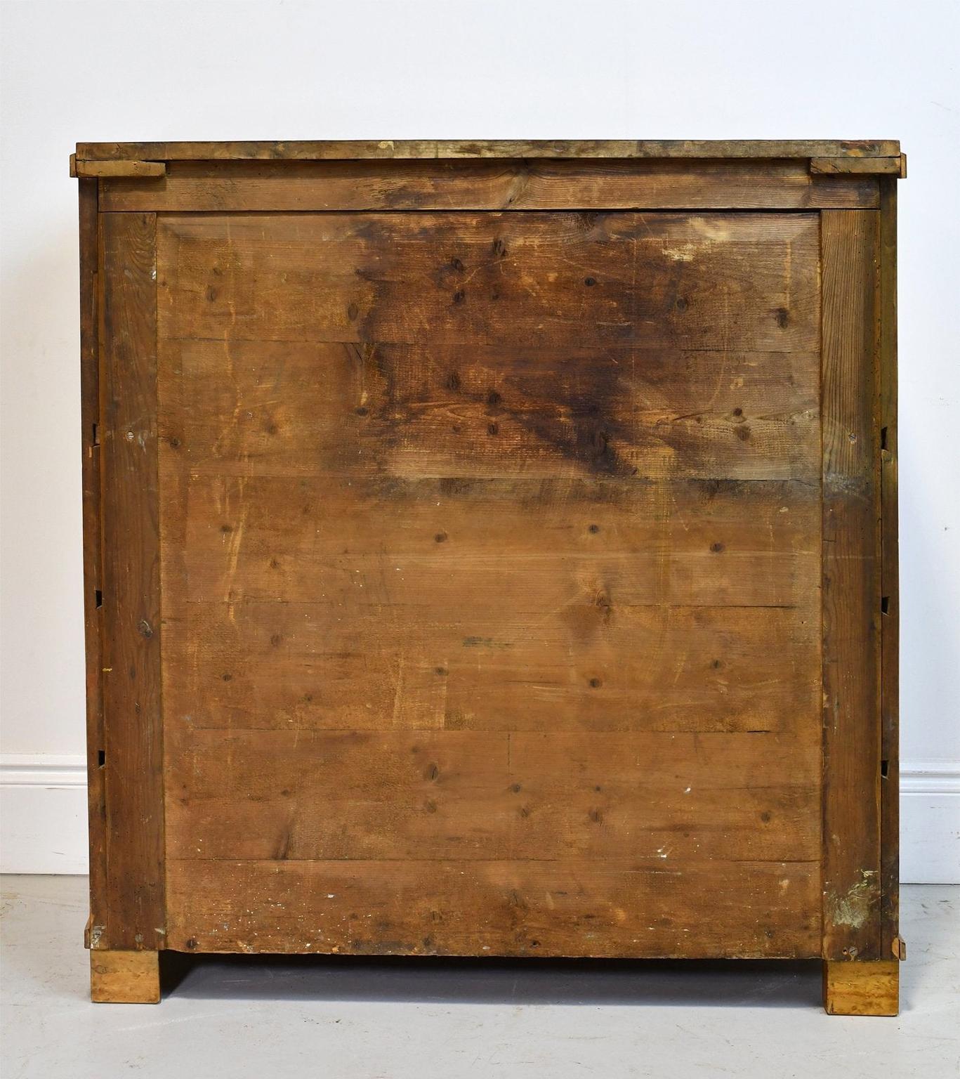 19th Century Swedish Karl Johan Chest of Drawers with Fall Front Secretary in Fire Birch